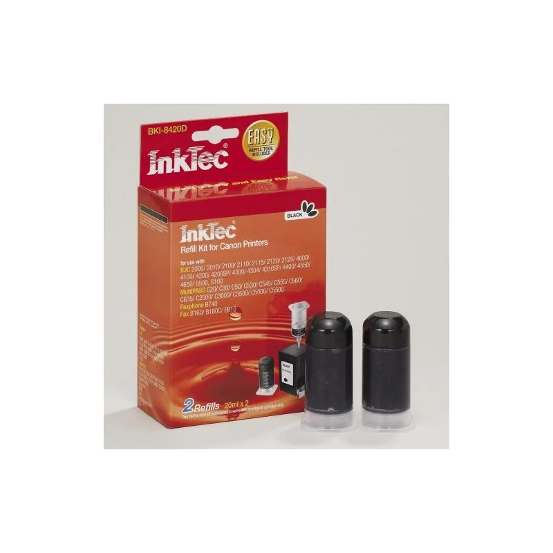Recharge InkTec pour Canon BC-20 et BX-20. Noir 20 ml x 2
