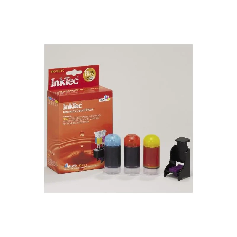 Recarga InkTec para cartuchos Canon CL-31, CL-38, CL-41, CL-51 e CL-831. 3 CORES. 20ml x 3