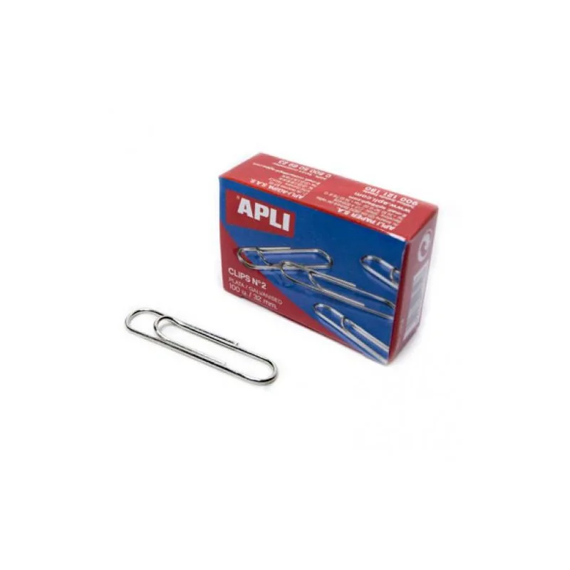 APLI Clips Argent nº2 100 pcs 32mm