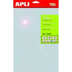 APLI Papel Metalizado PLATA A4 130gr. 10hojas