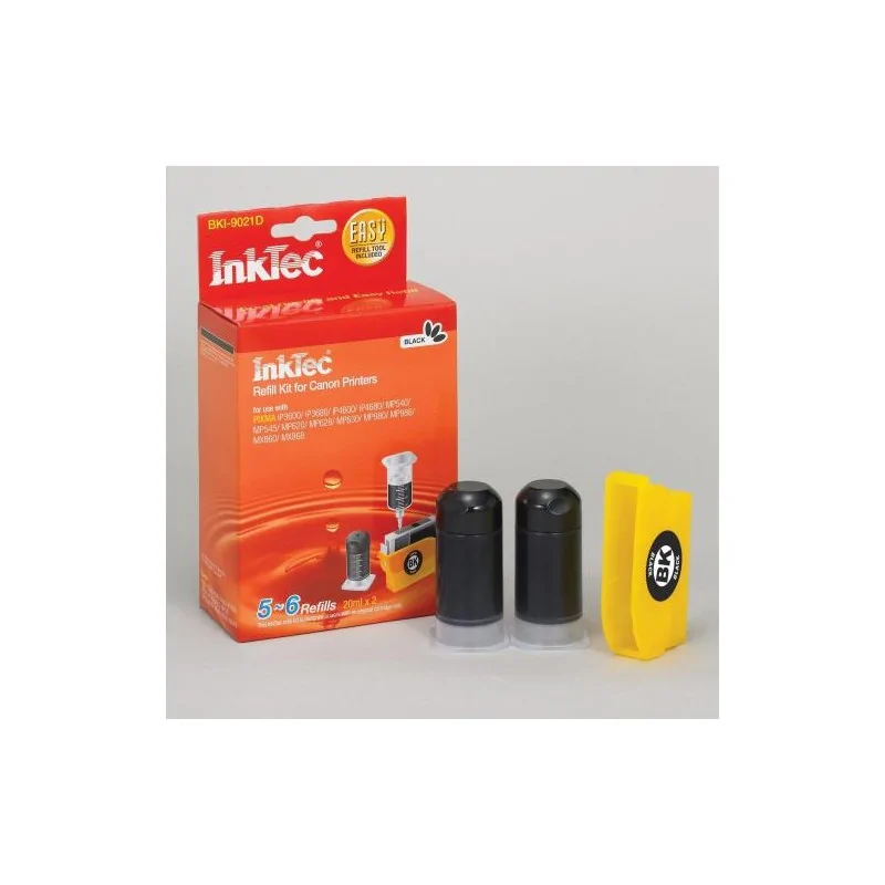 Recarga para Canon CLI-221, CLI-521, CLI-821, CBI-321. NEGRO. 20ml x 2, InkTec