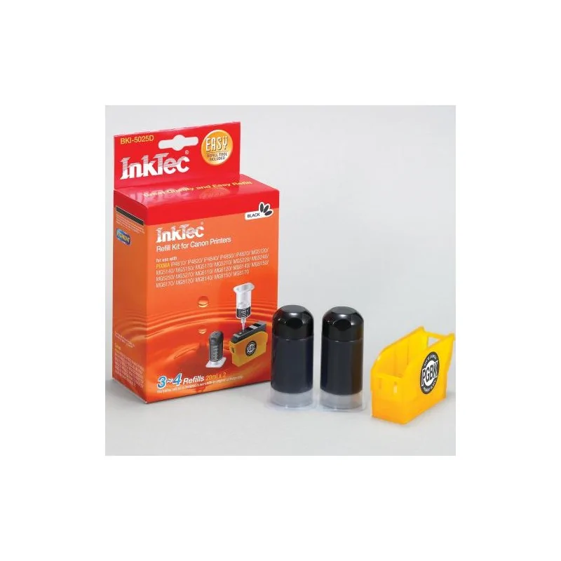 Kit de recharge InkTec, pour Canon PGI-425 et PGI-525. InkTec BKI5025D NOIR PIGMENTÉ