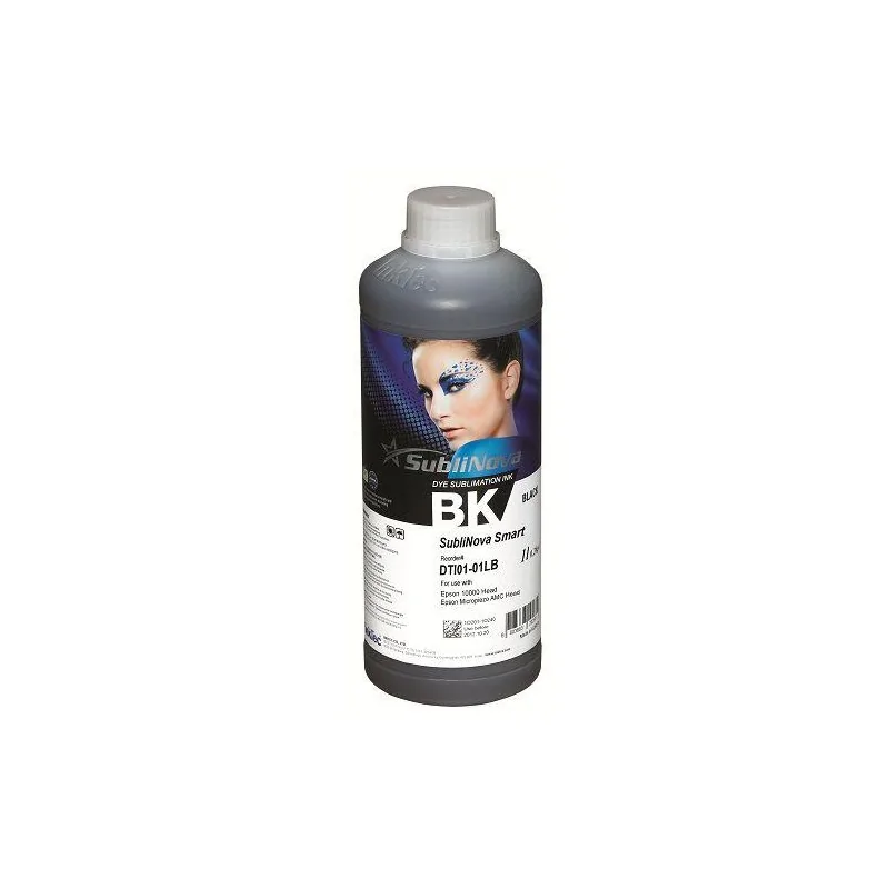 Tinta de sublimación Negra para Epson DX4, DX5, EcoTank. Sublinova Smart (botella de 1 litro)