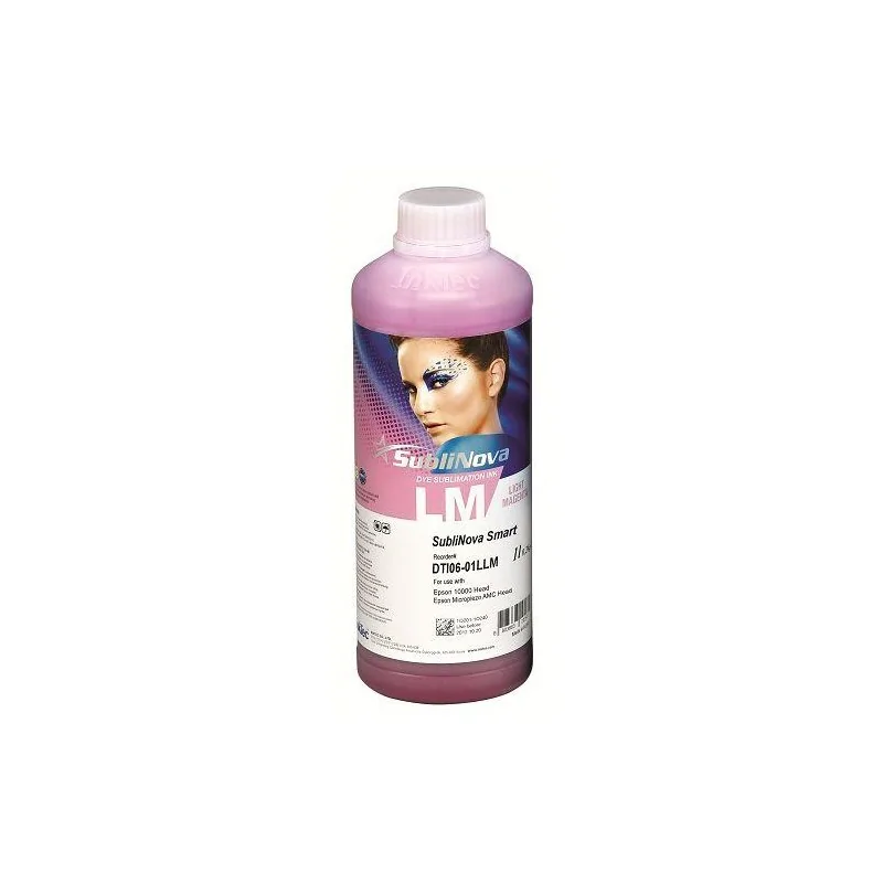 Tinta de sublimación Magenta Claro para Epson DX4, DX5, EcoTank. Sublinova Smart (botella de 1 litro)