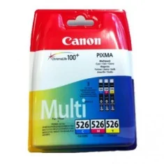 Pack de cartouches d'encre CANON, CLI526 Cyan+Magenta+Jaune