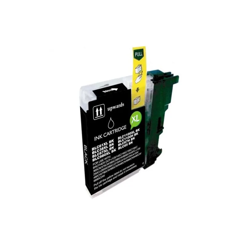 Cartucho compatível Brother LC-1100BK, LC985BK e LC-980BK, alta capacidade, PRETO