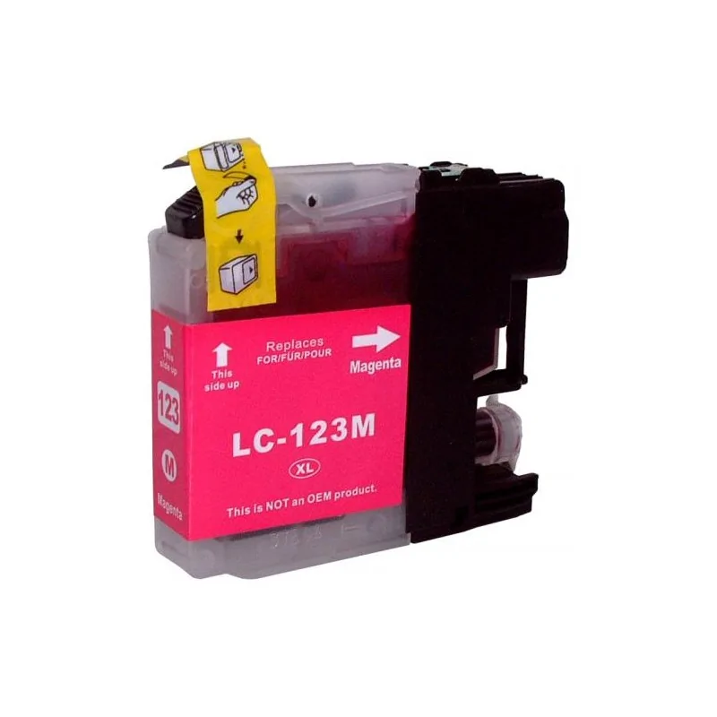 Cartouche compatible Brother LC-123M, Haute capacité, MAGENTA