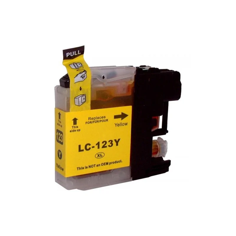 Cartouche compatible Brother LC-123Y, Haute capacité JAUNE