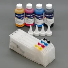 Cartuchos recargables para Brother LC1000 BK, C, M, Y+ 100ml de tinta por color