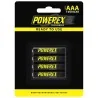 4 pilhas AAA recarregáveis POWEREX PRECHARGED de 1000mAh