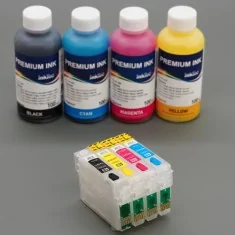Cartouches rechargeables pour Epson 18XL + 100ml d'encre par couleur