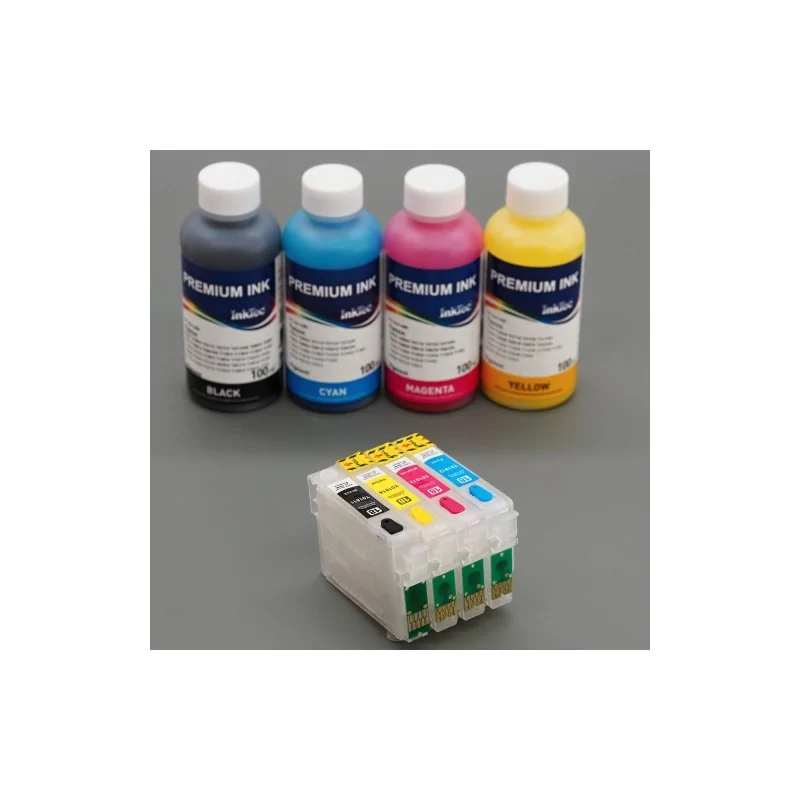 Cartuchos Recarregáveis para Epson 18XL + 100ml de tinta por cor