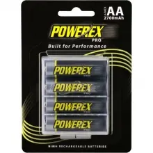 POWEREX PRO AA 2700mAh, Baterías recargables NiMH, 4 baterías + estuche
