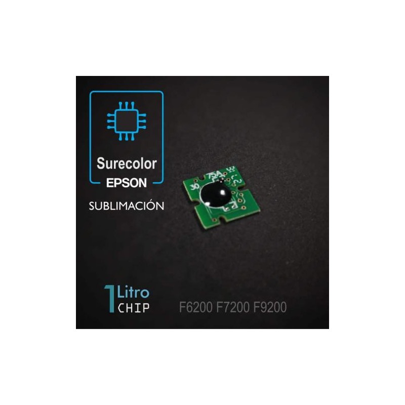 CHIP 1 Litro para plóters Epson Surecolor F6200, F7200, F9200 NEGRO