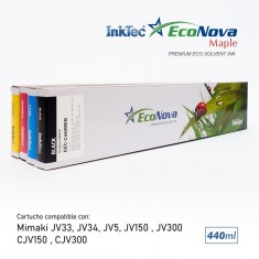 PACK 4 Cartuchos Mimaki SS21 compatibles, EcoNova MAPLE by InkTec, CMYK