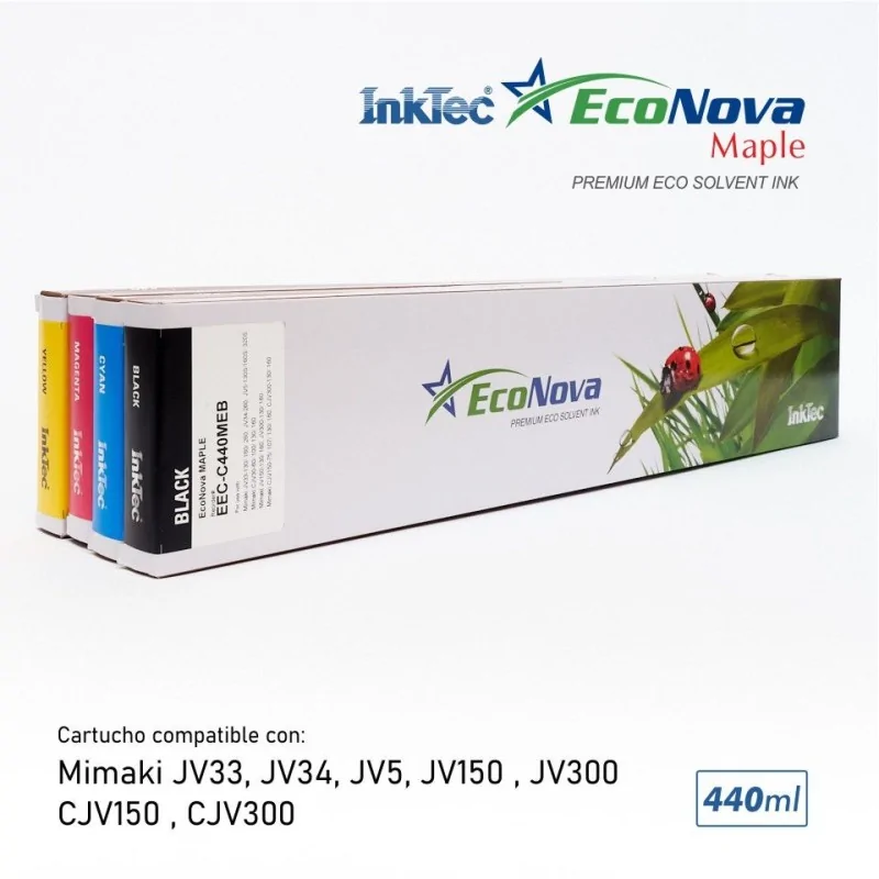 PACK 4 Cartuchos Mimaki SS21 compatibles, CMYK | InkTec EcoNova MAPLE