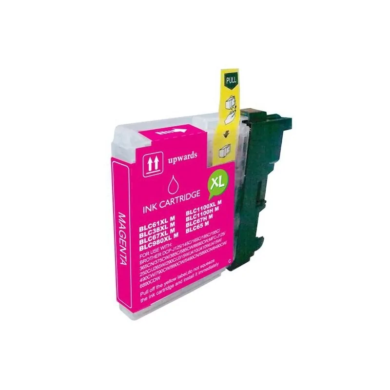 Cartouche compatible Brother LC-1100M et LC-980M, haute capacité, MAGENTA