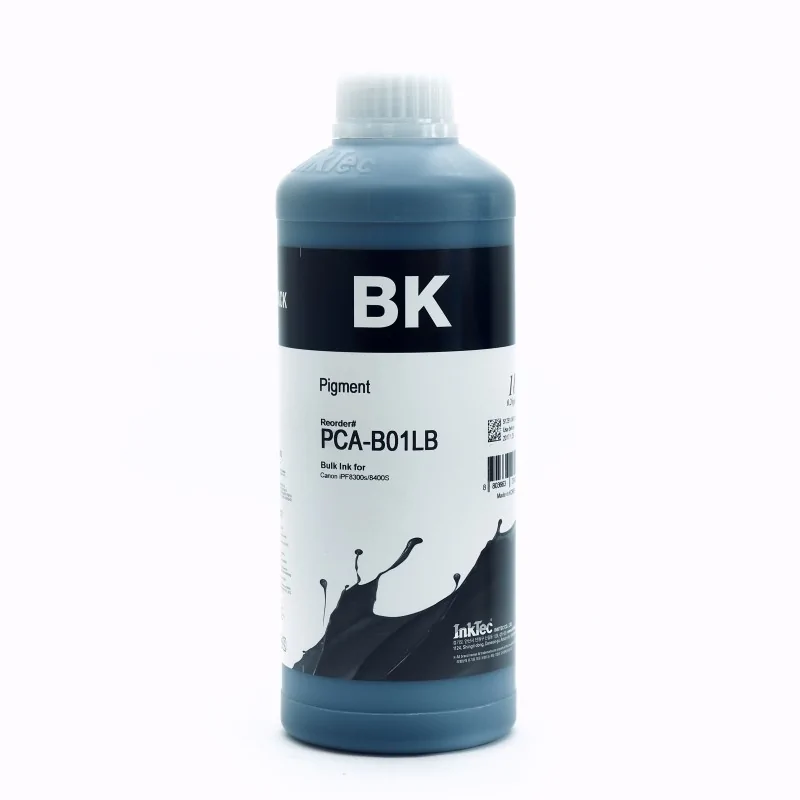 Encre pigmentée 1L pour traceurs Canon IPF8000S, IPF8300S, IPF8400S. Encre InkTec PCA NOIRE