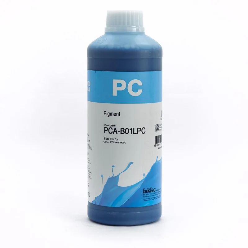 Encre pigmentée 1L pour traceurs Canon IPF8000S, IPF8300S, IPF8400S. InkTec PCA CYAN PHOTO