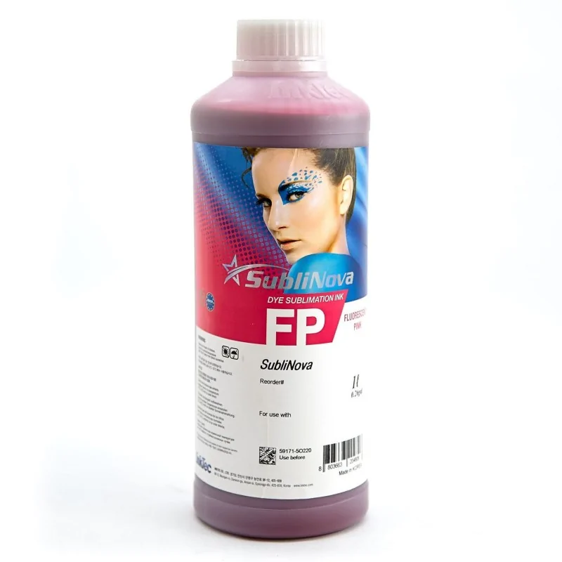 Encre de sublimation Rose Fluo pour têtes DX7. Sublinova G7 (bouteille de 1 litre)