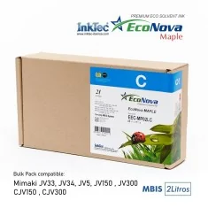 Saco de tinta eco-solvente 2L para MBISS Mimaki SS21/BS4, EcoNova MAPLE da InkTec, CIANO