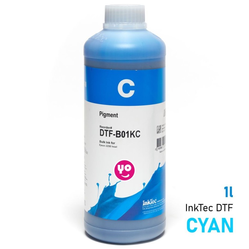 Tinta DTF marca InkTec, botella 1 litro, color Cian (C)