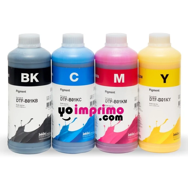 Tinta DTF InkTec, 4 botellas, 4 litros, CMYK