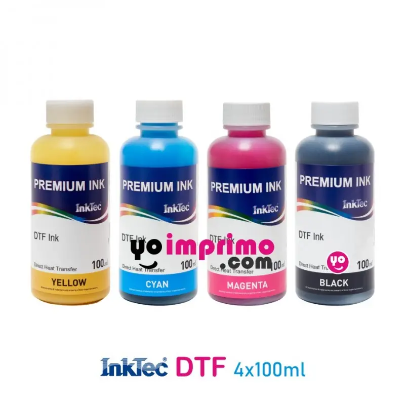 Tinta DTF 4 colores, InkTec, 4 botellas 100ml, CMYK