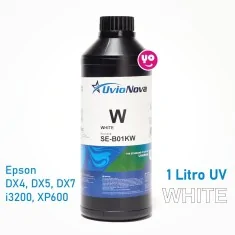 1 litre d'encre UV InkTec blanche pour DTF-UV, Epson DX4, DX5, DX7, i3200 et XP600, UV-LED