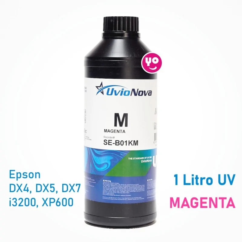 1 Litro de tinta UV Magenta InkTec para cabezales Epson DX4, DX5, DX7, i3200 y XP600, UV-LED