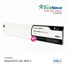 Tinteiro compatível com Roland EcoSol MAX2, EcoNova AURORA by InkTec, PRETO, 440ml, com chip