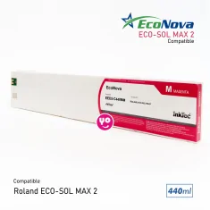 Tinteiro compatível com Roland EcoSol MAX2, EcoNova AURORA by InkTec, MAGENTA, 440ml, com chip