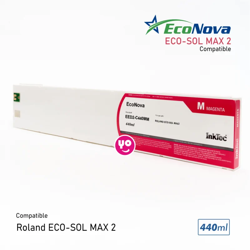 Cartucho Roland EcoSol MAX2 compatible, EcoNova AURORA by InkTec, MAGENTA, 440ml, con chip