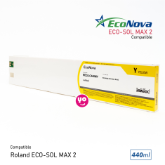 Cartucho Roland EcoSol MAX2 compatible, EcoNova AURORA by InkTec, AMARILLO, 440ml, con chip