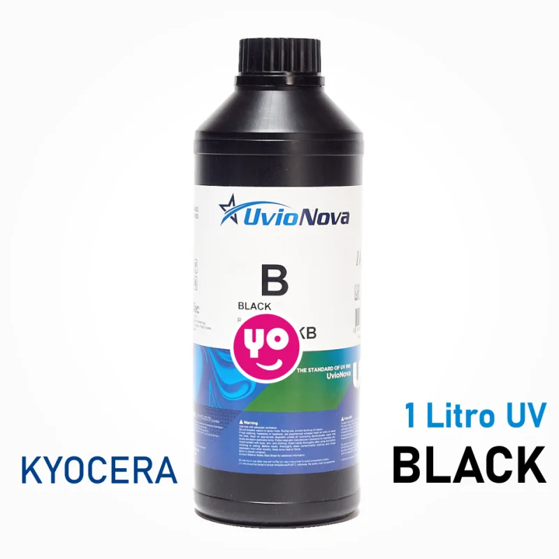 Tinta UV Negra InkTec para cabezales Kyocera, UV-LED. 1 Kilo