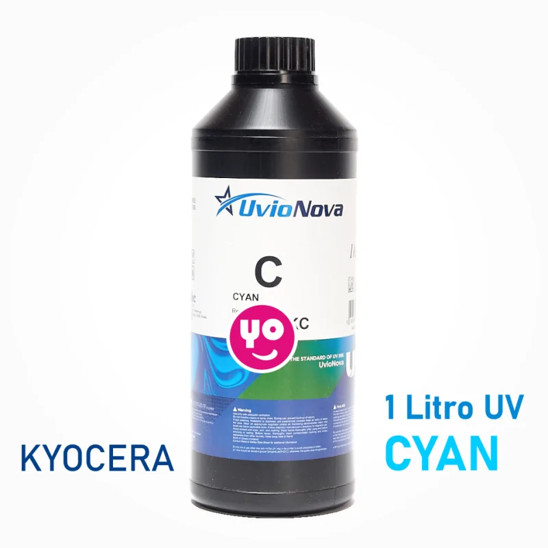 Encre UV Cyan InkTec pour têtes d'impression Kyocera, UV-LED. 1 kg