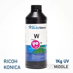 Tinta UV branca para cabeçotes Ricoh e Konica, Semi-rígida | InkTec SR, 1 quilo