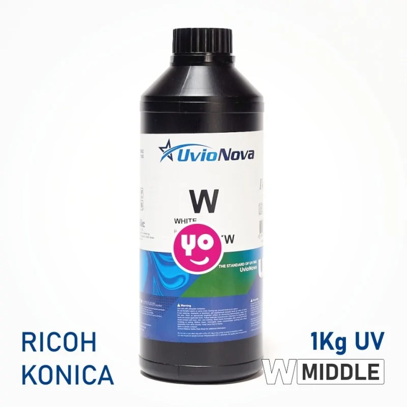 Tinta UV branca para cabeçotes Ricoh e Konica, Semi-rígida | InkTec SR, 1 quilo