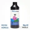 Tinta UV branca para cabeçotes Ricoh e Konica, Semi-rígida, InkTec