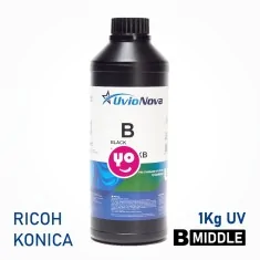 Tinta UV InkTec SR preta para cabeçotes Ricoh e Konica, semi-rígida. 1 quilo