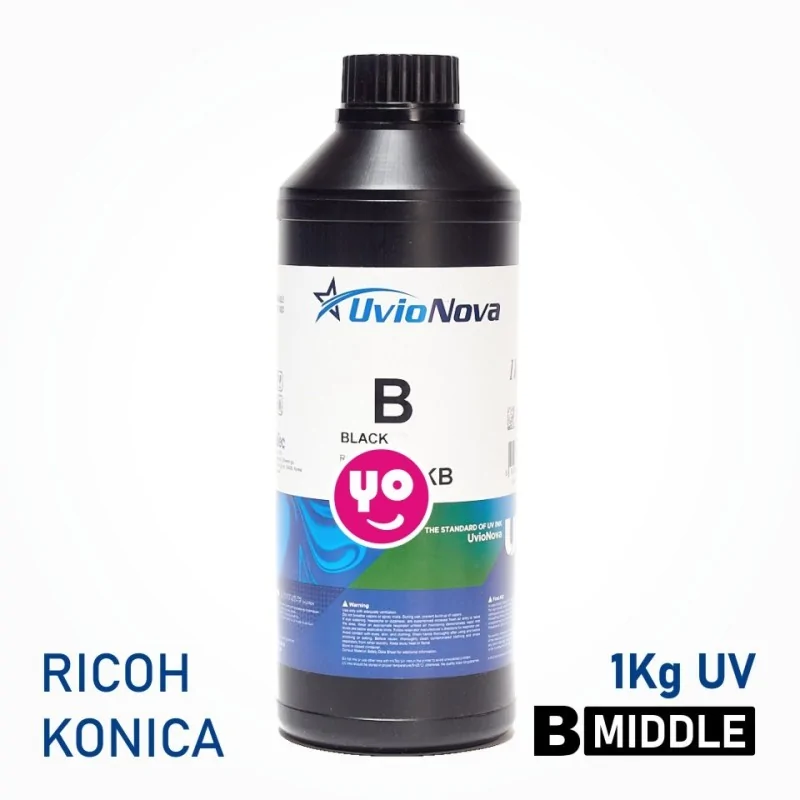 Tinta UV Negra InkTec SR para cabezales Ricoh y Konica, Semi-rígida. 1 Kilo