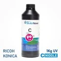 Encre UV cyan pour têtes d'impression Ricoh et Konica, semi-rigide | InkTec SR, 1 Kilo