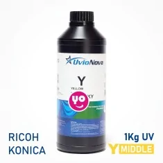 Tinta UV Amarilla InkTec SR para cabezales Ricoh y Konica, Semi-rígida. 1 Kilo