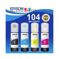 4 Botellas de tinta Epson 104 original, multipack para EcoTank