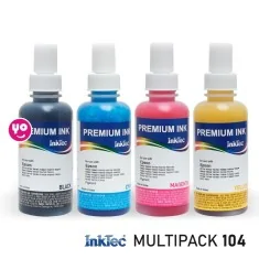 PACK Epson 104 compatível. 4 garrafas de tinta 104 InkTec, CMYK