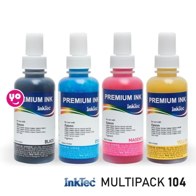 PACK Epson 104 compatible. 4 botellas de tinta 104 InkTec, CMYK