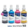 Compatible Epson 103, pack de 4 flacons d'encre InkTec 100ml