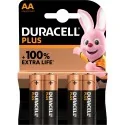 4 pilhas AA Alcalinas Duracell PLUS, pilhas AA LR6 1,5V