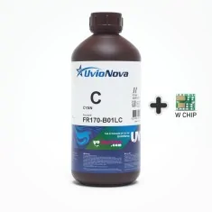 1L Tinta UV Cian Mimaki LUS170 compatible con chip incluido. FR170, UvioNova by InkTec