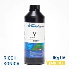 Tinta UV amarela para cabeças de impressão Ricoh e Konica, Semi-rígida | InkTec SR, 1 quilo